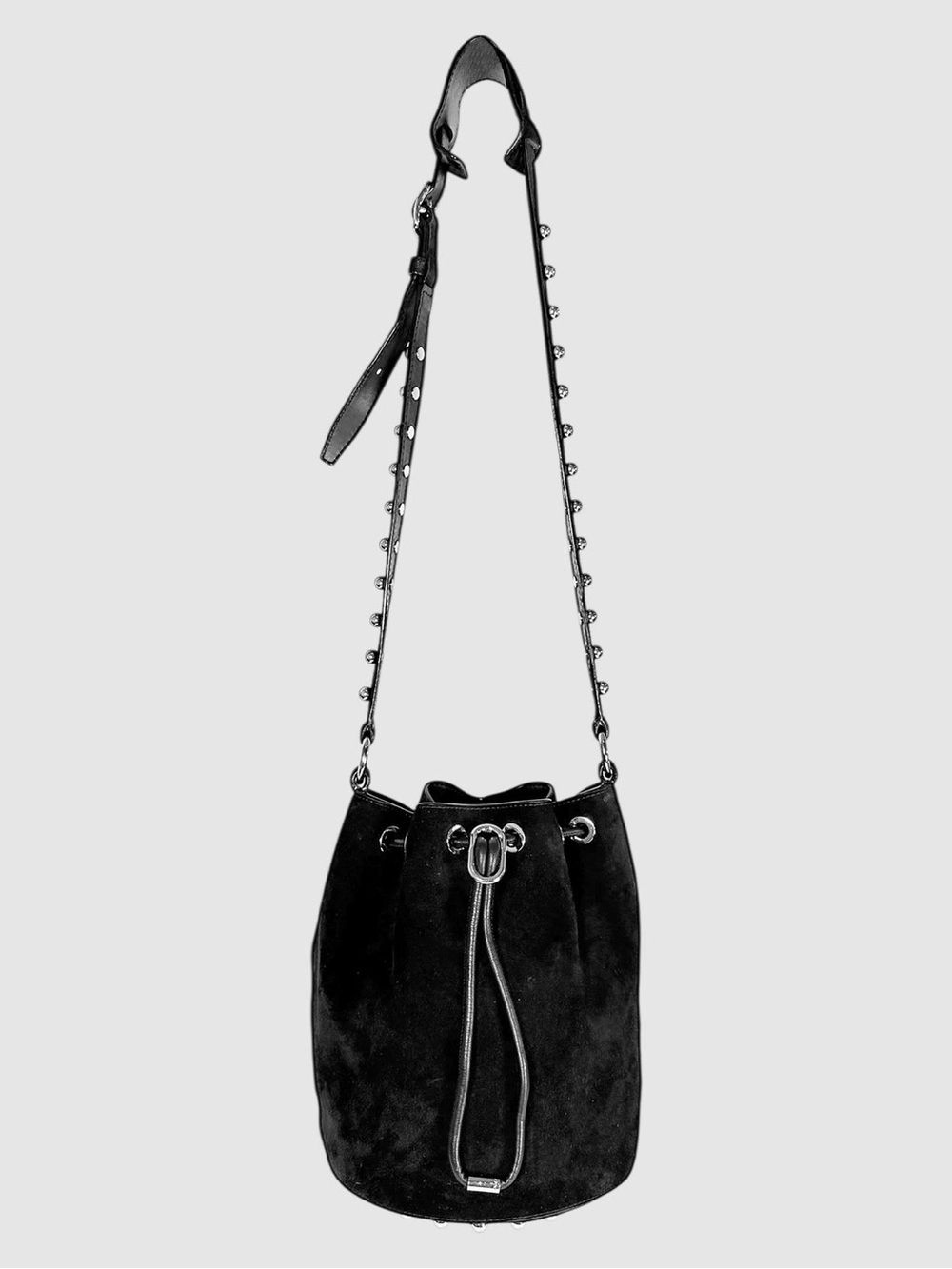 NWT Alexander Wang Suede Alpha Bucket Bag Black